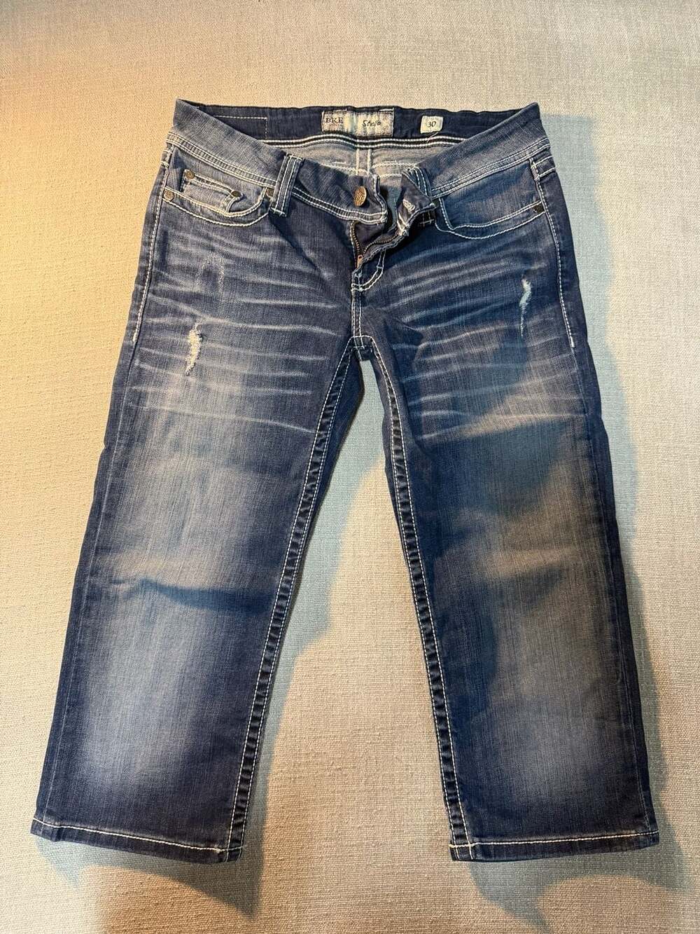 BKE Stella Women's Distressed Cropped Denim Jeans Size 30